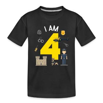I am 4 - UK Police - Kids' Premium Organic T-Shirt - black - Front