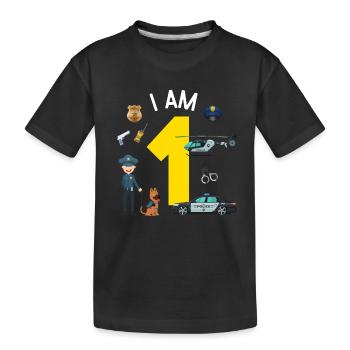 I am 1 - US Police - Kids' Premium Organic T-Shirt - black - Front