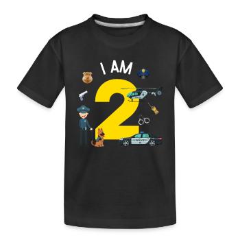 I am 2 - US Police - Kids' Premium Organic T-Shirt - black - Front