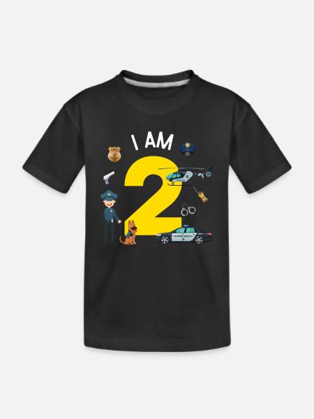 I am 2 - US Police - Kids' Premium Organic T-Shirt - black