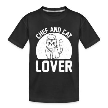 Chef And Cat Lover Chef Cook And Cat Owner Kitchen - Kinder Premium Bio T-Shirt - Schwarz - Vorne