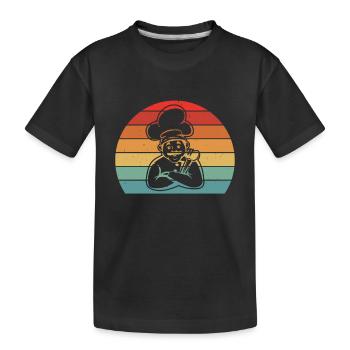 Chef Hat And Face Chef Cook Professional Cook Tool - T-shirt bio Premium Enfant - noir - Devant