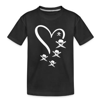 Couteaux croisés Couteaux de cuisson dans un cœur Chef cuisinier - T-shirt bio Premium Enfant - noir - Devant