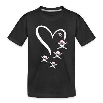 Couteaux croisés Couteaux de cuisson dans un cœur Chef cuisinier - T-shirt bio Premium Enfant - noir - Devant