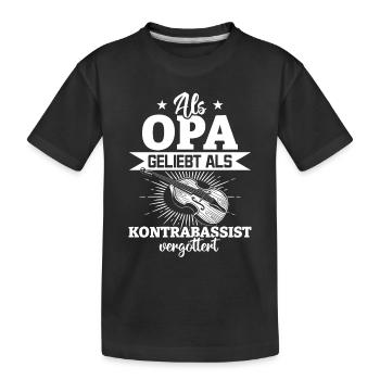Loved As A Grandfather Idolized As A Double Bass P - Kinder Premium Bio T-Shirt - Schwarz - Vorne