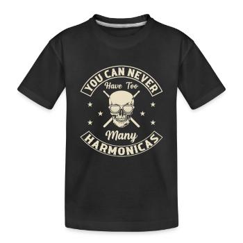 You Can Never Have Too Many Harmonicas Cool Harmon - Kinder Premium Bio T-Shirt - Schwarz - Vorne