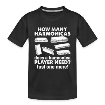 How Many Harmonicas Does A Harmonica Player Need? - Kinder Premium Bio T-Shirt - Schwarz - Vorne