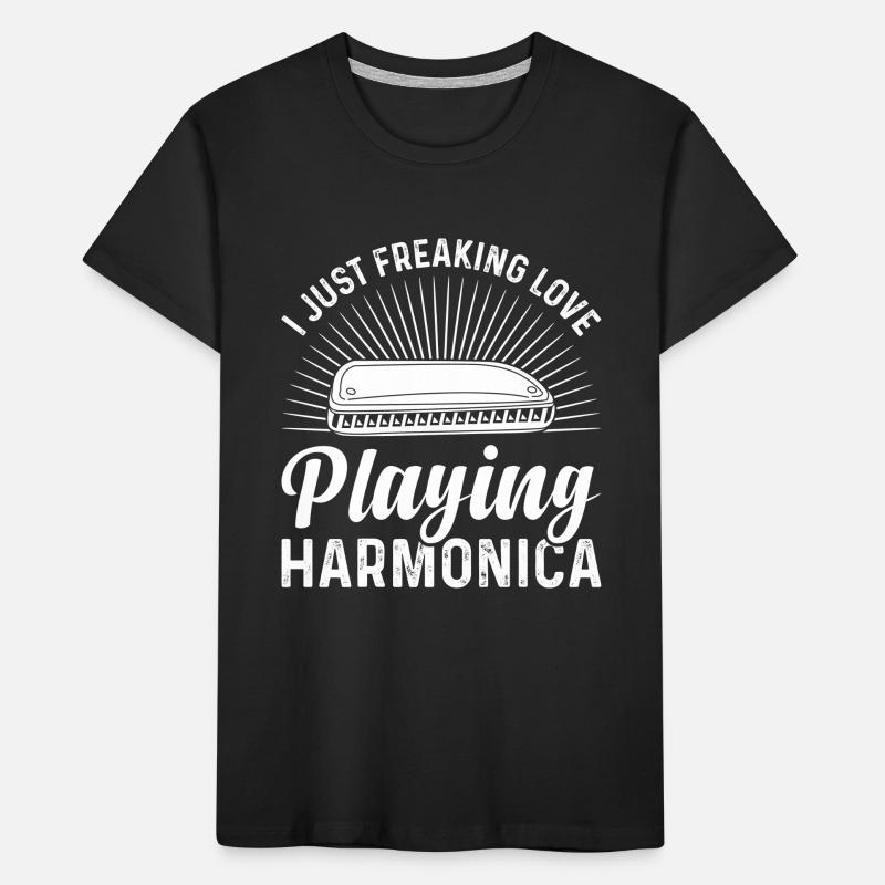 I Just Freaking Love Playing Harmonica Instruments Kids' Premium Organic T-Shirt