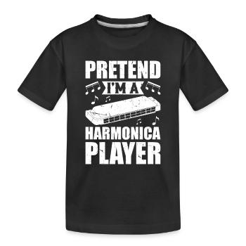 Faire semblant d’être un harmoniciste Harmoniciste Musique H - T-shirt bio Premium Enfant - noir - Devant