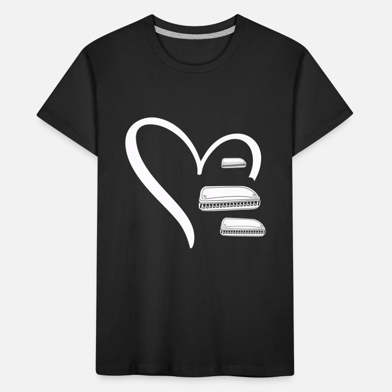 Three Harmonicas In a Heart Harmonica Mouth Organ Kids' Premium Organic T-Shirt