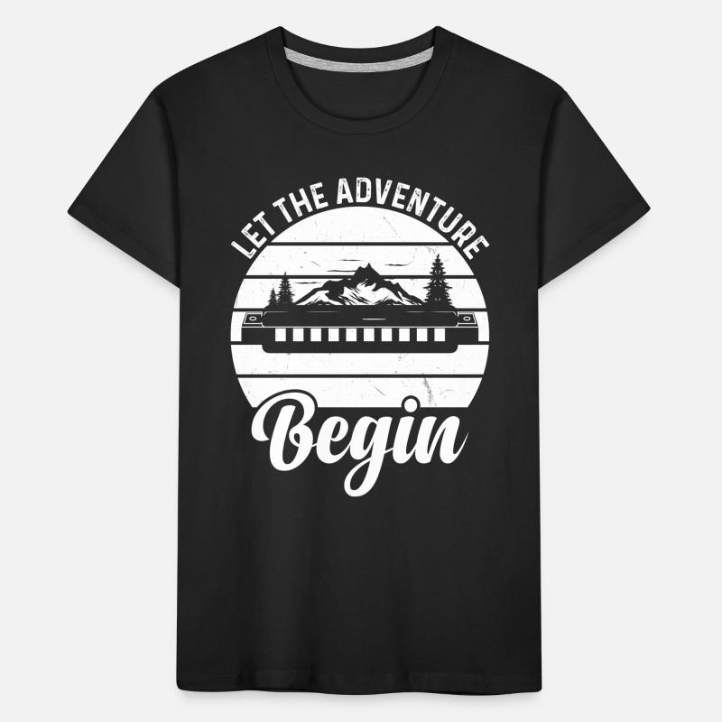 Let The Adventure Begin Harmonica Lover Harmonica Kinder Premium Bio T-Shirt