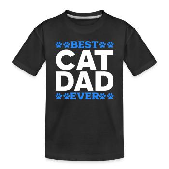 Meilleur père de chat de tous les temps - Amoureux des chats et propriétaire de chat Happy Fa - T-shirt bio Premium Enfant - noir - Devant