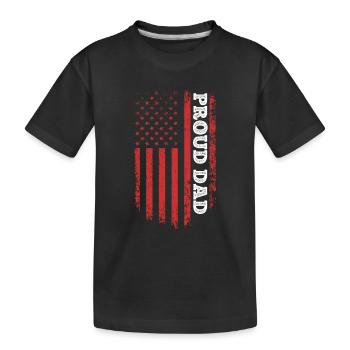 Proud Dad - Fathers Day USA Flag Happy Fathers Day - Kinder Premium Bio T-Shirt - Schwarz - Vorne