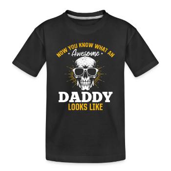 Maintenant tu sais à quoi ressemble un papa génial - Da - T-shirt bio Premium Enfant - noir - Devant