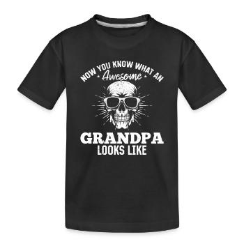 Grand-père - Maintenant tu sais ce qu’un grand-père génial Loo - T-shirt bio Premium Enfant - noir - Devant