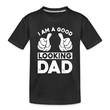 Drôle papa de fête des pères - Je suis un beau père - T-shirt bio Premium Enfant - noir - Devant