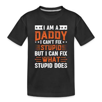 Drôle de fête des pères - Je suis un papa que je ne peux pas réparer Stup - T-shirt bio Premium Enfant - noir - Devant