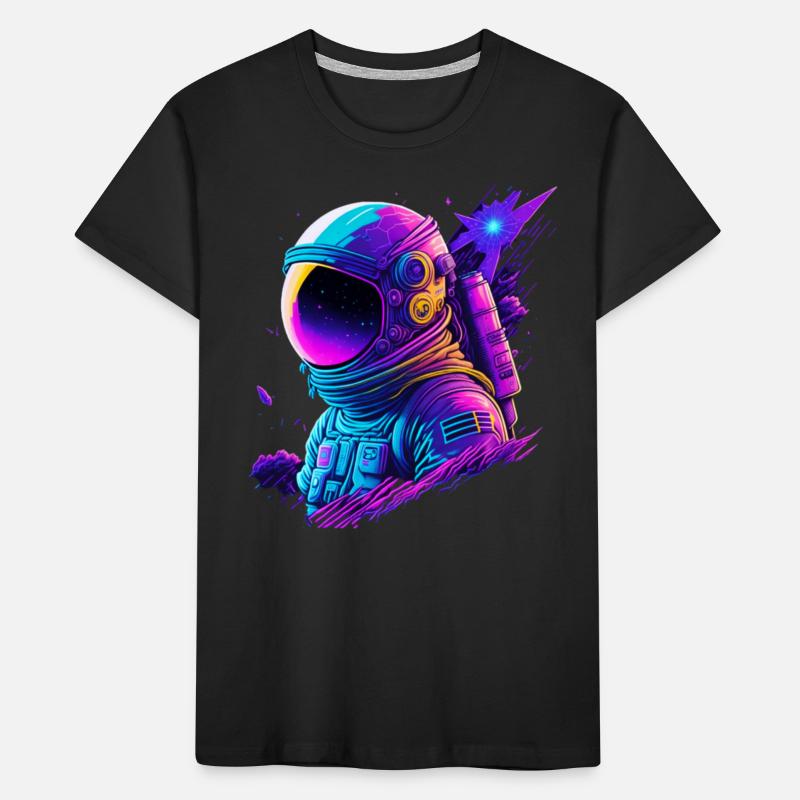 Synthwave Astronaut Space Explorer Kinder Premium Bio T-Shirt