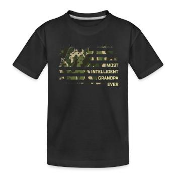 Father's Day Ideas - Most Intelligent Grandpa Ever - Kids' Premium Organic T-Shirt - black - Front