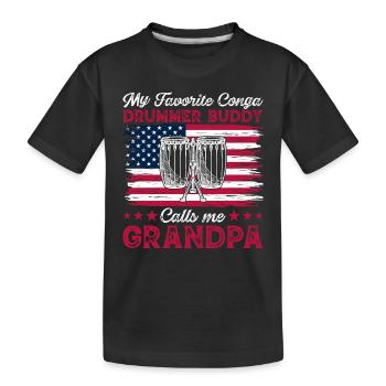 Conga Drummer Grandpa Conga Drums Conga Player - Kids' Premium Organic T-Shirt - black - Front