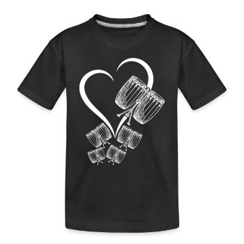 Conga Drums Heart Conga Player Conga Instruments C - Kids' Premium Organic T-Shirt - black - Front