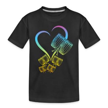 Conga Heart Conga Drum Conga Instruments - Kids' Premium Organic T-Shirt - black - Front