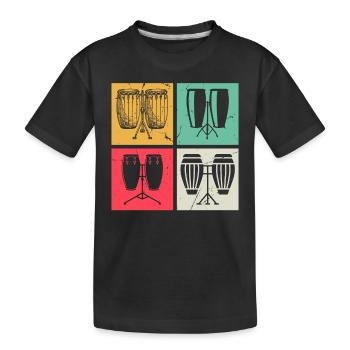 Retro Conga Drums Conga Instruments - Retro Congas - Kids' Premium Organic T-Shirt - black - Front