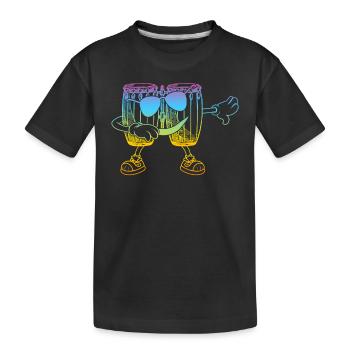 Funny Conga Dab Dance Conga Drums - Kids' Premium Organic T-Shirt - black - Front