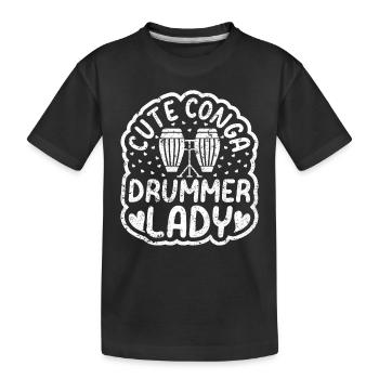 Conga Player Conga Musician - Cute Conga Drummer L - Kids' Premium Organic T-Shirt - black - Front