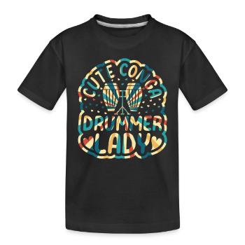 Cute Conga Drummer Lady - Conga Drums Conga Player - Kids' Premium Organic T-Shirt - black - Front