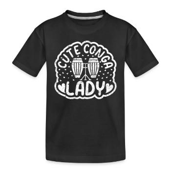 Cute Conga Lady Conga Drum Lady Conga Drummer Musi - Kids' Premium Organic T-Shirt - black - Front