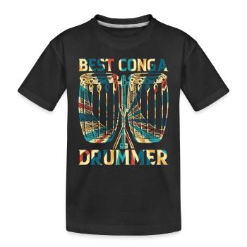 Best Conga Drummer - Conga Drums Conga Player - Kids' Premium Organic T-Shirt - black - Front