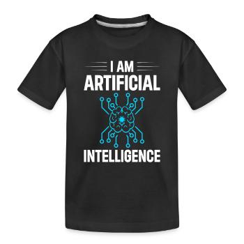 I Am Artificial Intelligence - Kinder Premium Bio T-Shirt - Schwarz - Vorne