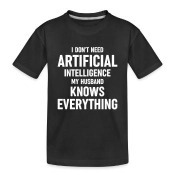 Drôle d’intelligence artificielle Mari - T-shirt bio Premium Enfant - noir - Devant