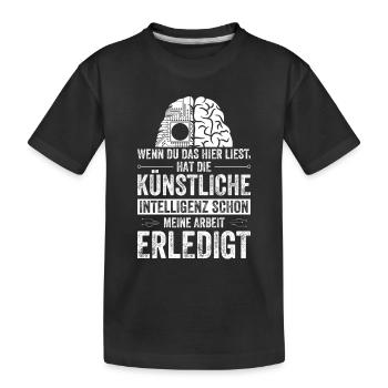 Drôle d’intelligence artificielle - T-shirt bio Premium Enfant - noir - Devant