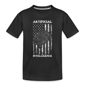 Artificial Intelligence US Flag - AI Robotics - Kinder Premium Bio T-Shirt - Schwarz - Vorne