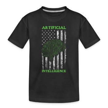 AI Robotics - Intelligence artificielle Drapeau américain - T-shirt bio Premium Enfant - noir - Devant