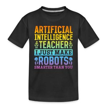 Professeur d’intelligence artificielle Ai - T-shirt bio Premium Enfant - noir - Devant