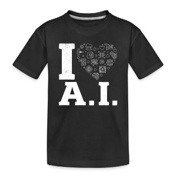 I Love Ai - Artificial Intelligence Machine Learni - Kinder Premium Bio T-Shirt - Schwarz - Vorne