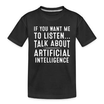 Parlez d’intelligence artificielle - T-shirt bio Premium Enfant - noir - Devant