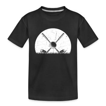 Retro Golf Player Sunset Golf Ball Golfer - Kinder Premium Bio T-Shirt - Schwarz - Vorne