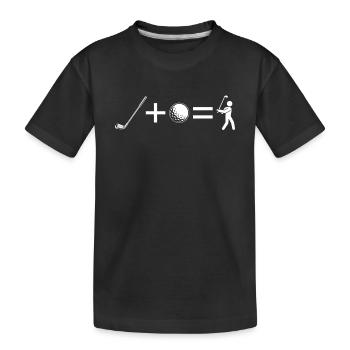 Golf Club + Golf Ball = Funny Golfer Stick Figure - Kinder Premium Bio T-Shirt - Schwarz - Vorne