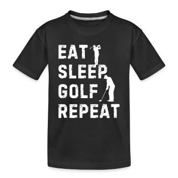 Eat Sleep Golf Repeat - Golfing Golf Player Golfer - Kinder Premium Bio T-Shirt - Schwarz - Vorne