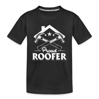 Proud Roofer - Roofer Contractor Roofer Worker Roo - Kinder Premium Bio T-Shirt - Schwarz - Vorne
