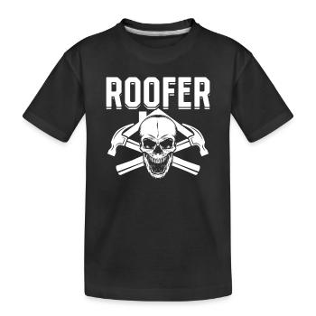 Roofer - Roof Worker Roofing Roofer - Kinder Premium Bio T-Shirt - Schwarz - Vorne