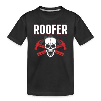Roofer - Roof Worker Roofing Worker Roofer - Kinder Premium Bio T-Shirt - Schwarz - Vorne