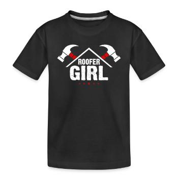 Roofer Girl - Roof Worker Roofing Girl - Kinder Premium Bio T-Shirt - Schwarz - Vorne