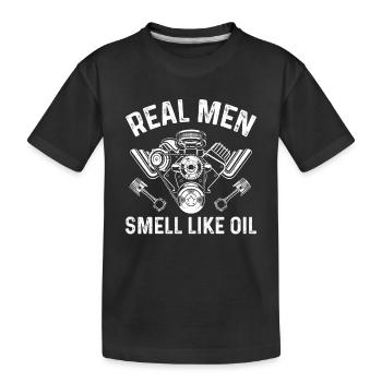 Mécanicien automobile Mécanicien automobile Les vrais hommes sentent l’huile - T-shirt bio Premium Enfant - noir - Devant