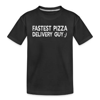 Fastest pizza delivery guy - Funny Pizza Guy - Kids' Premium Organic T-Shirt - black - Front