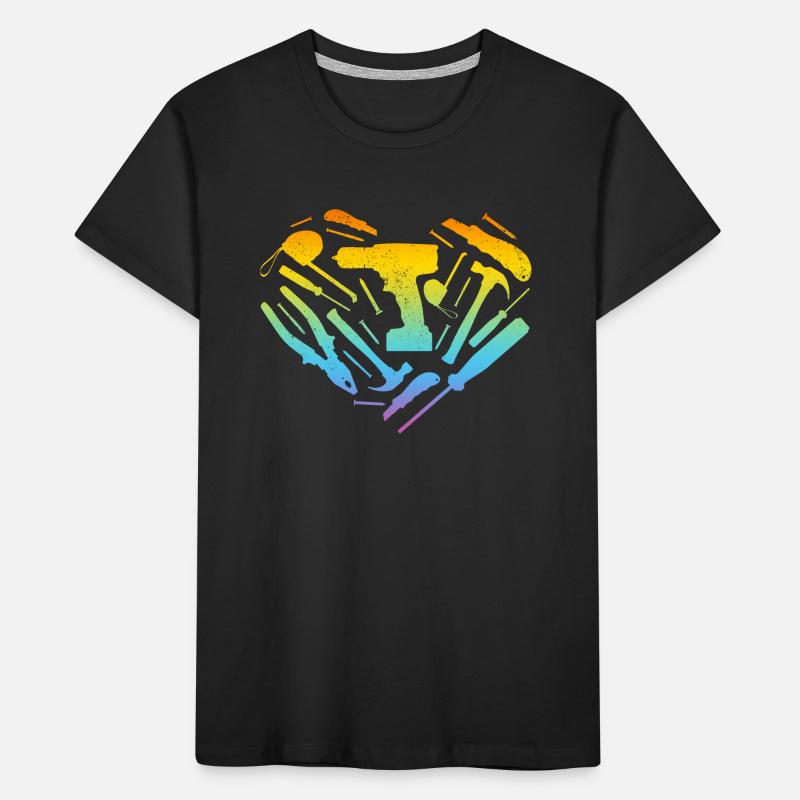 Roofing Heart Roofer Worker & Roofing Contractor Kids' Premium Organic T-Shirt